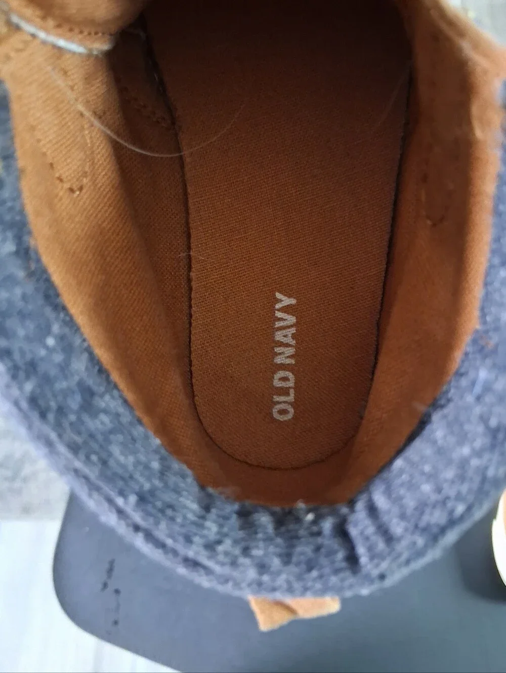 Old Navy Tan Canvas High-Top Sneakers with Double Velcro Straps Size 8